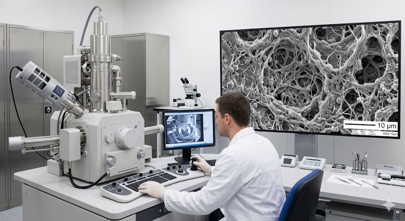 Educational_Scanning Eelectron Microscope(SEM) AI 생성 이미지